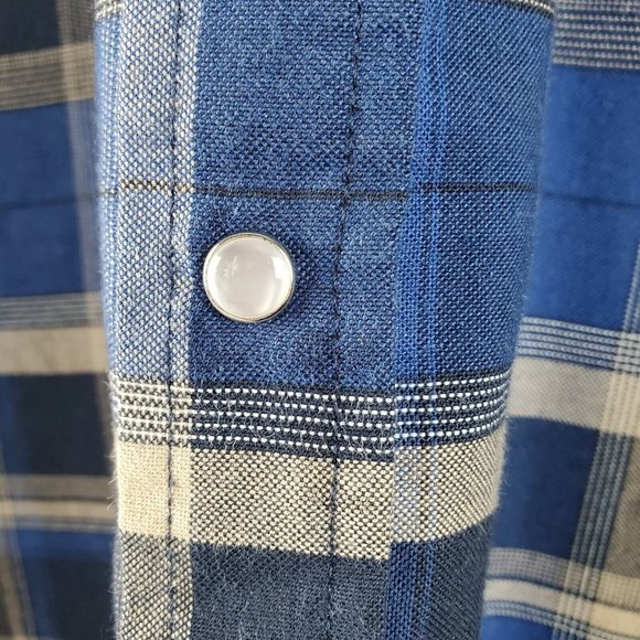Ely Cattleman Wrinkle Resistant Western Men's Plaid Pearl Snap L/S Shirt Size XL - Picture 4 of 6